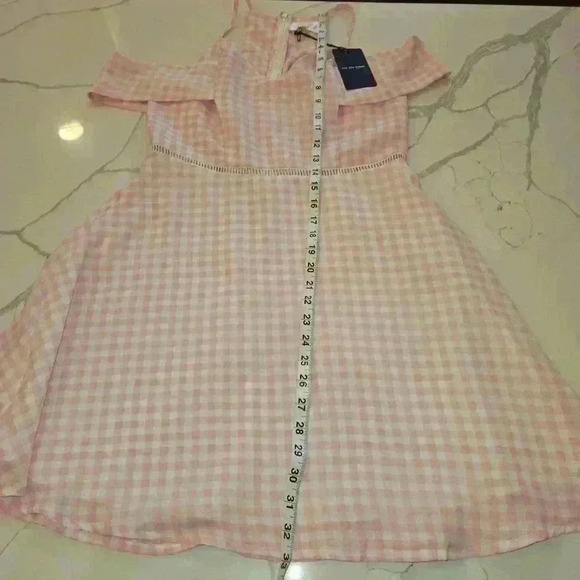 J.O.A. Womens Pink Gingham Off The Shoulder Halter Dress Size Medium NWT - Picture 12 of 12